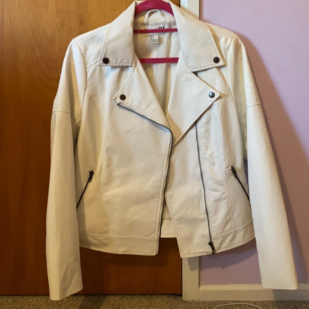 White leather jacket! Hardly worn!